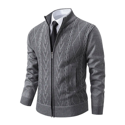 Men's Casual Knitted Sweater Coat in Cashmere Blend