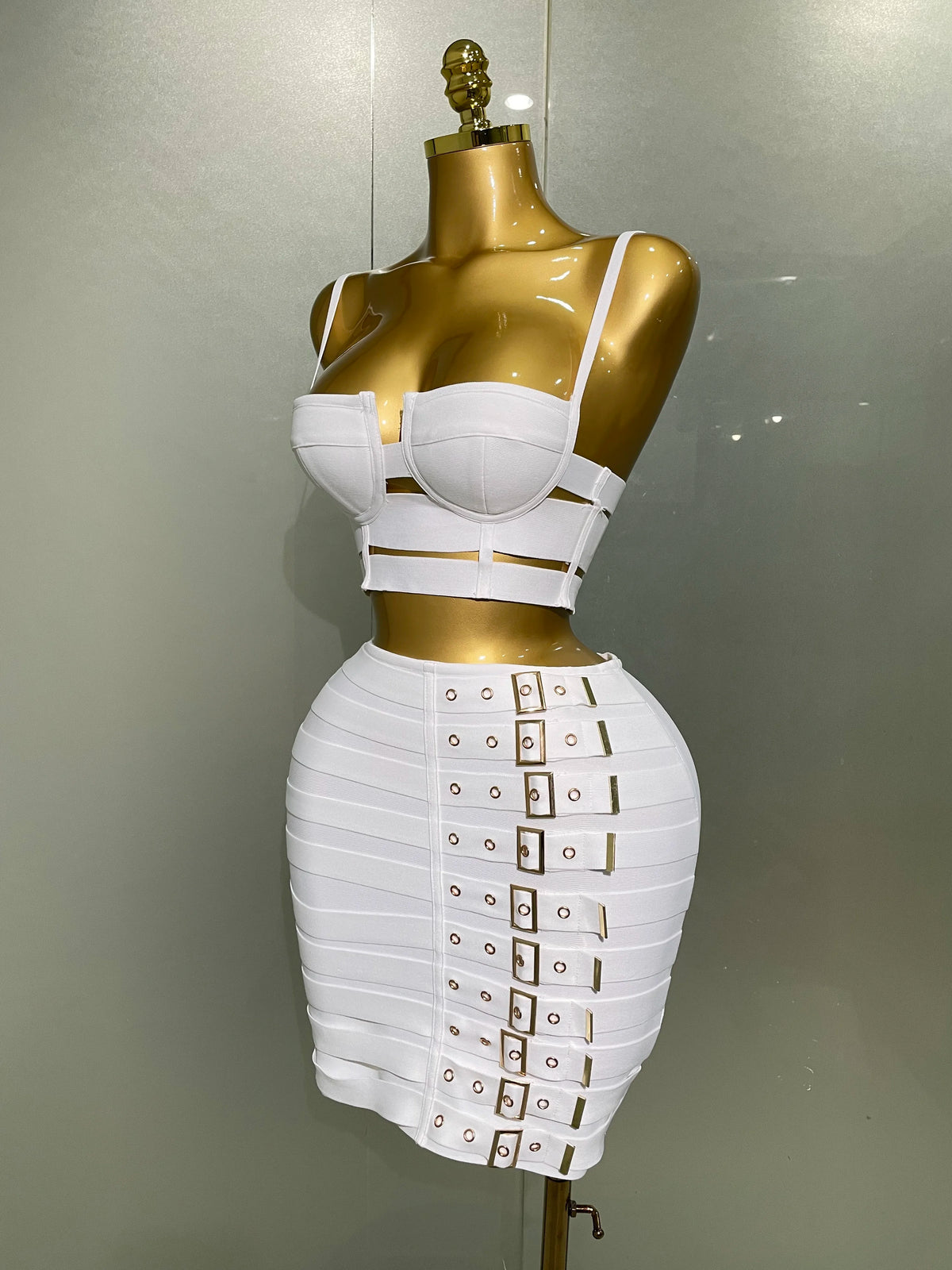 Women Sexy Bandage Tops and Pencil Skirt Set