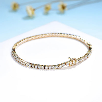 Moissanite Tennis Bracelet for Women in 14K Gold