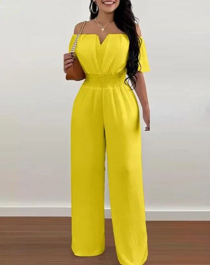 Elegant Off Shoulder Women's Jumpsuit Casual Polyester