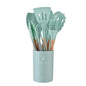12 Piece Silicone Kitchen Utensils Set with Wooden Handle