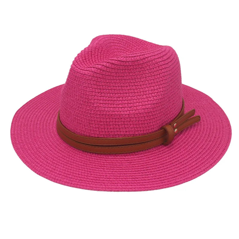 Straw Panama Sun Hat for Women Beach Leisure
