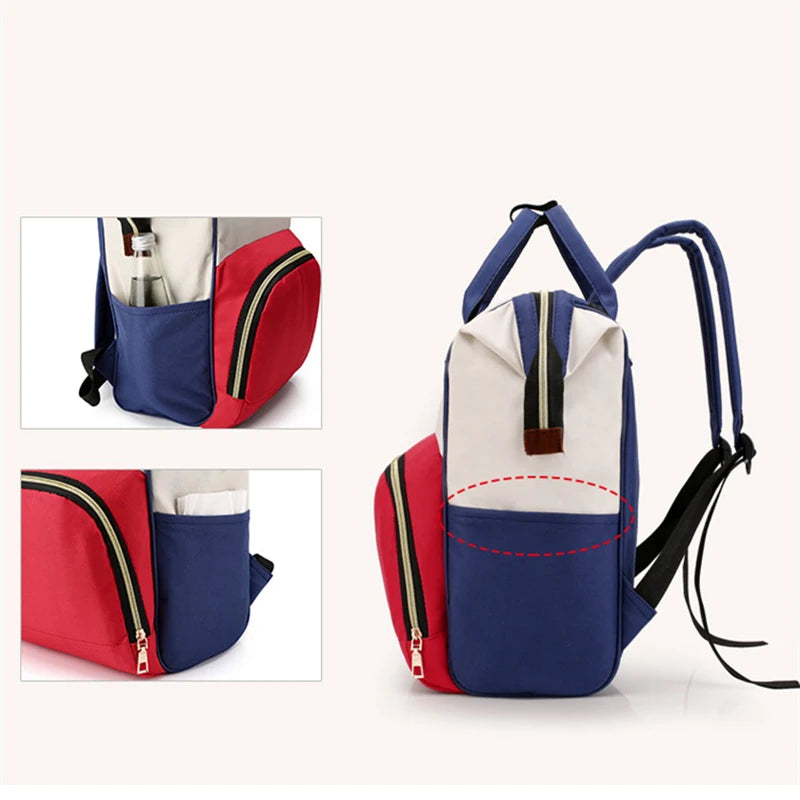 Large Capacity Canvas Diaper Bag Backpack