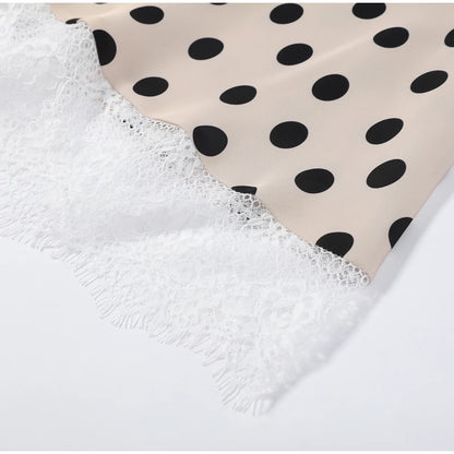 Elegant Satin Polka Dot Maxi Dress for Women