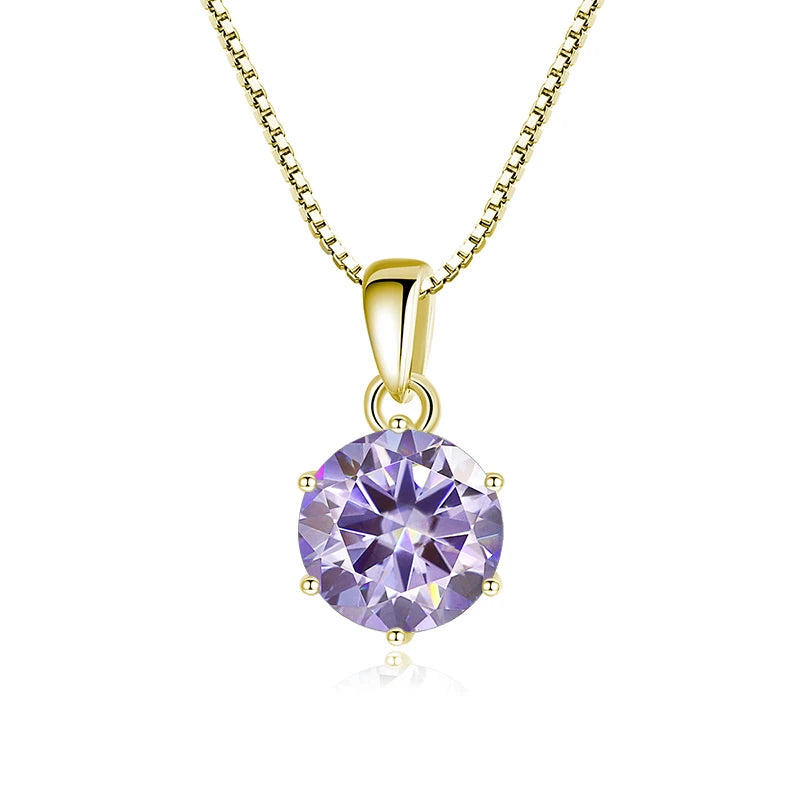 Moissanite Pendant Necklace 925 Sterling Silver Women