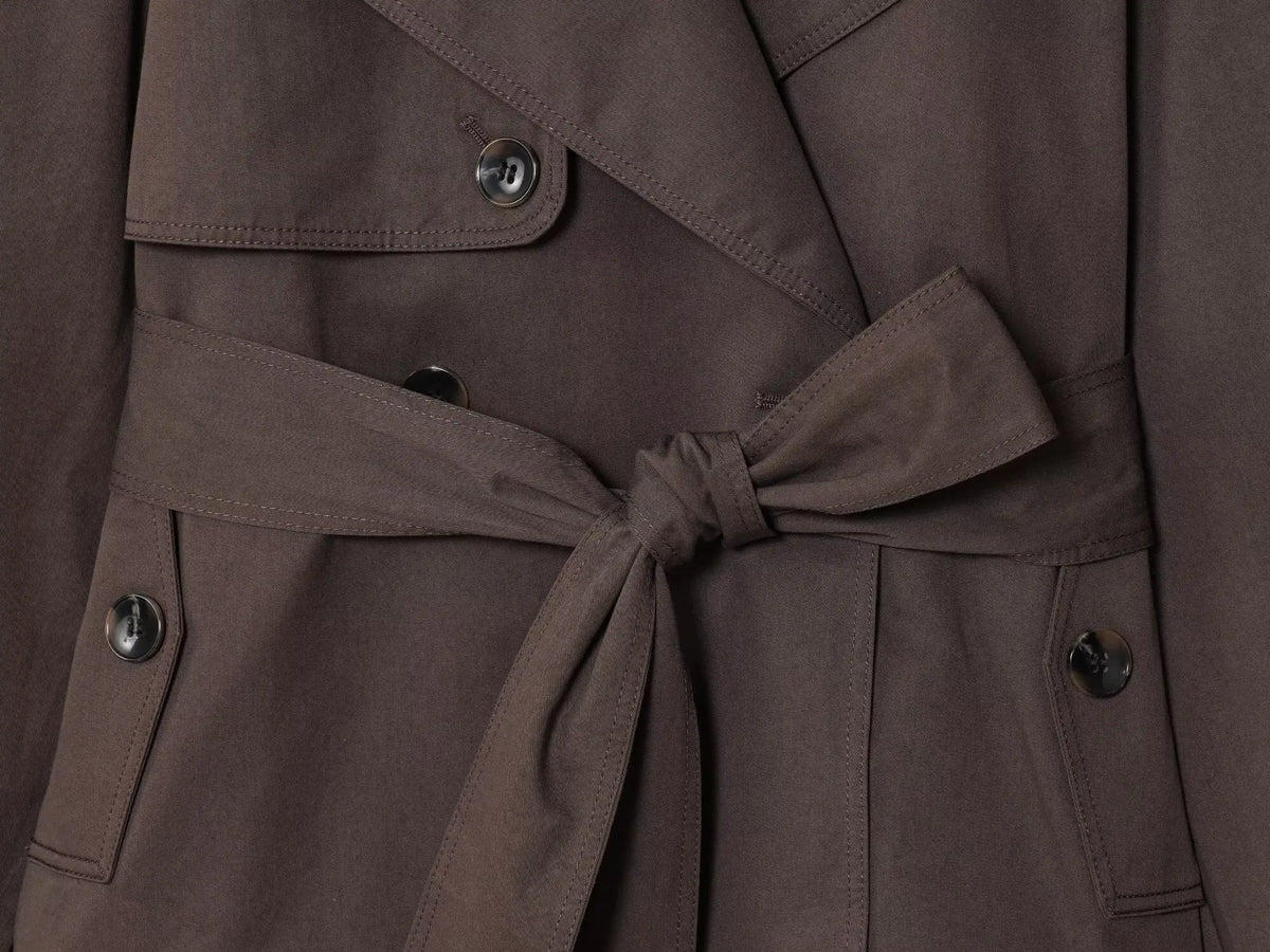Women's Casual Double-Breasted Trench Coat in Maillard Color