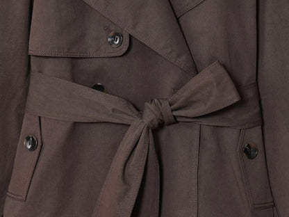 Women's Casual Double-Breasted Trench Coat in Maillard Color