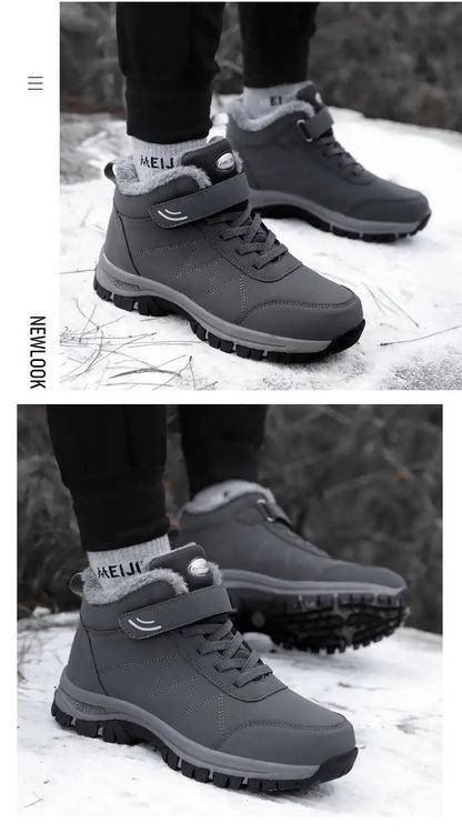 Men's Winter Ankle Snow Boots with Plush Lining