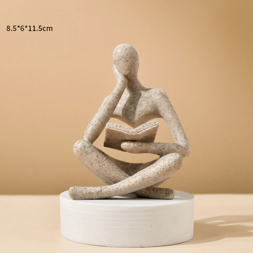 Abstract Thinker Sculpture Figurine in Resin