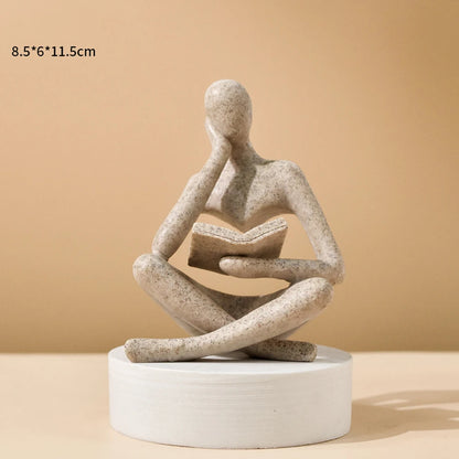 Abstract Thinker Sculpture Figurine in Resin