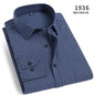 Men's Striped Long-Sleeved Shirt Comfortable Cotton Blend