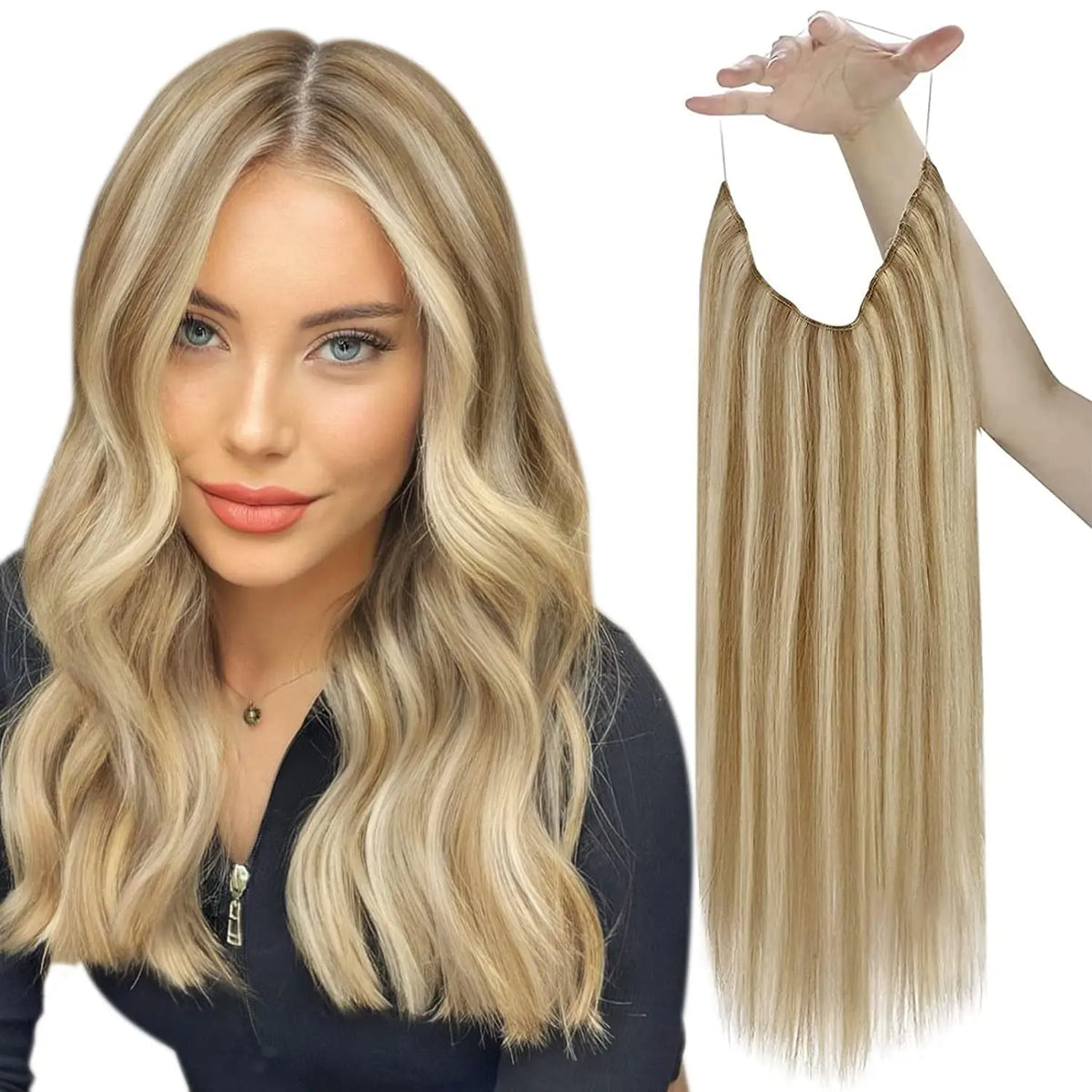 VeSunny Remy Hair One Piece Invisible Wire Extensions