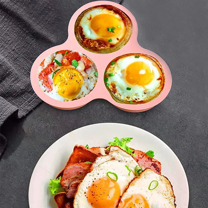 Silicone 3-Cavity Egg Mold for Air Fryer Baking
