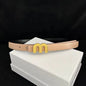 Thin 2.5cm Cowhide Leather Waist Belt for Women