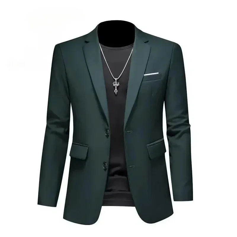 Men's White Formal Suit Jacket with Long Sleeves