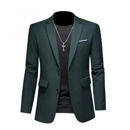 Men's White Formal Suit Jacket with Long Sleeves