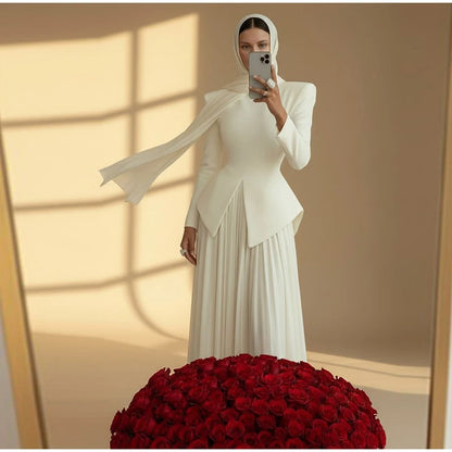 Elegant Women's Blazer Skirt Suit Set