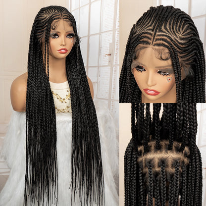 Synthetic Full Lace Cornrow Braided Wig for Black Women