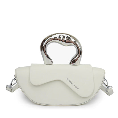 Solid PU Shoulder Bag with Hasp Compartment