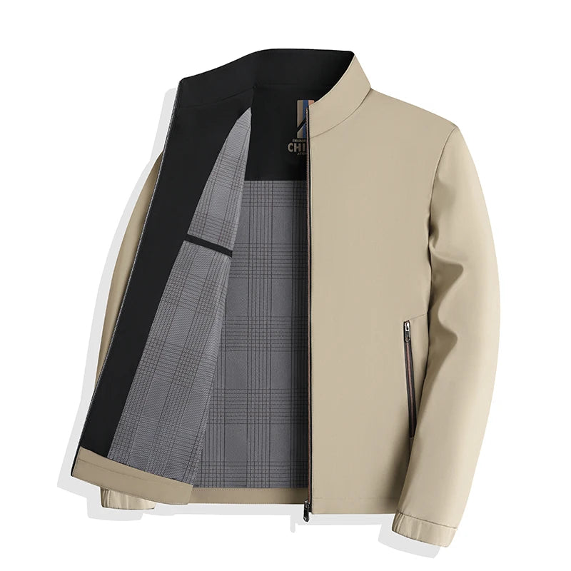 Men's Casual Polyester Jacket for Spring and Autumn