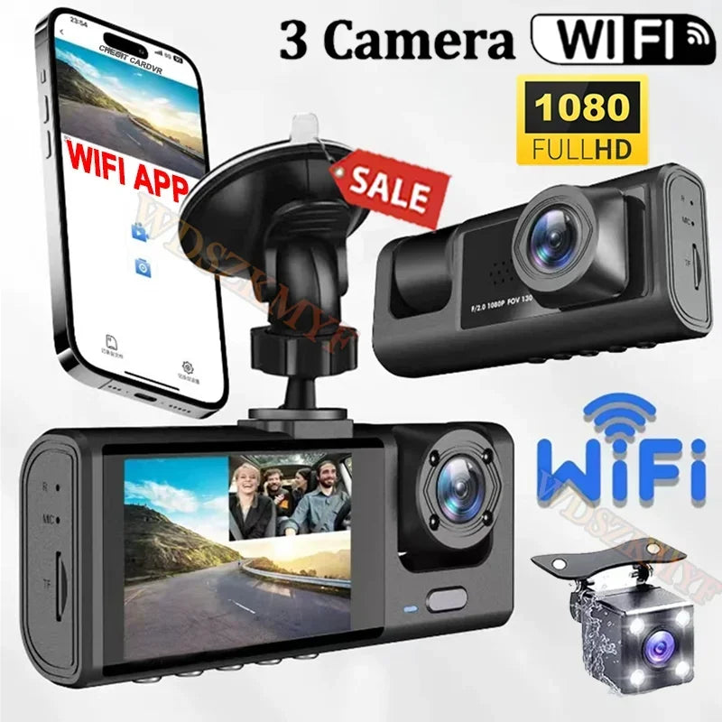 1080P WiFi Dash Cam with Front and Rear Cameras