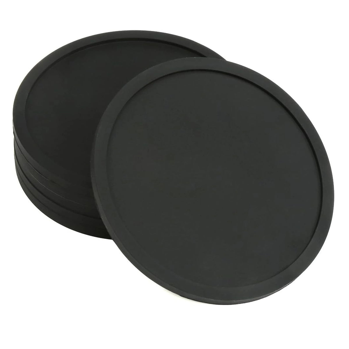 Large Black Silicone Drink Coasters Set for Indoor Outdoor