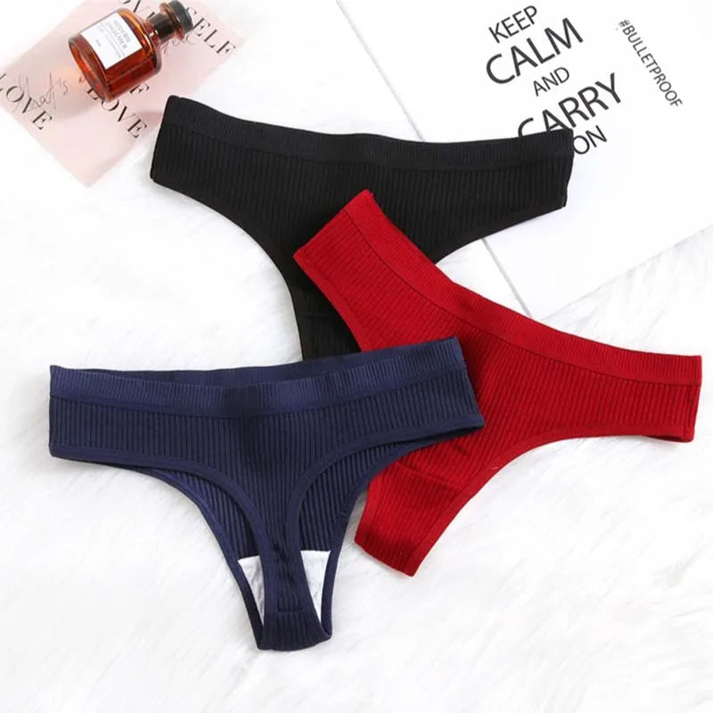 Women's Cotton Low Waist Briefs 3Pcs Set