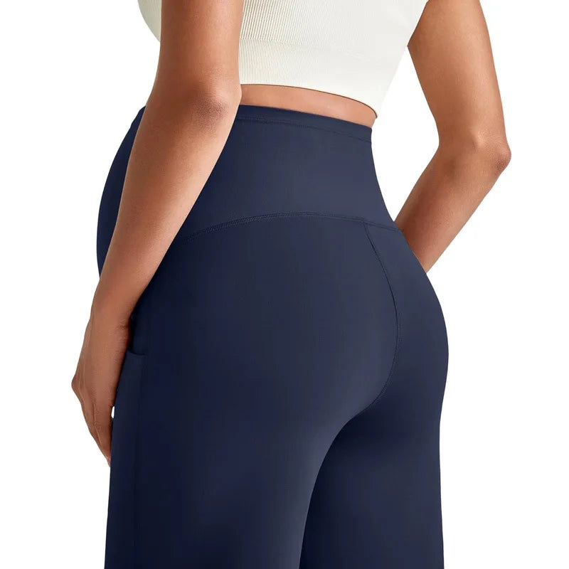 Plus Size Maternity Wide-Leg Pants Natural Color