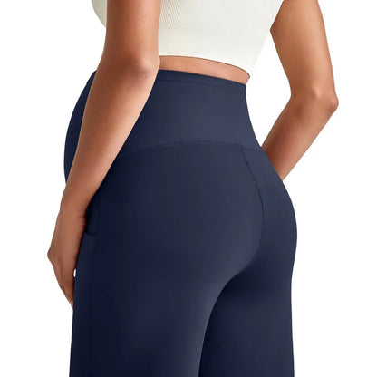 Plus Size Maternity Wide-Leg Pants Natural Color