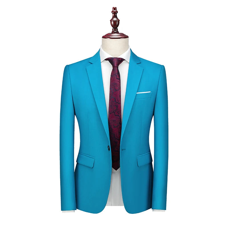 Bright Green Men's Blazer, Polyester Slim Fit Jacket
