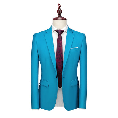 Bright Green Men's Blazer, Polyester Slim Fit Jacket