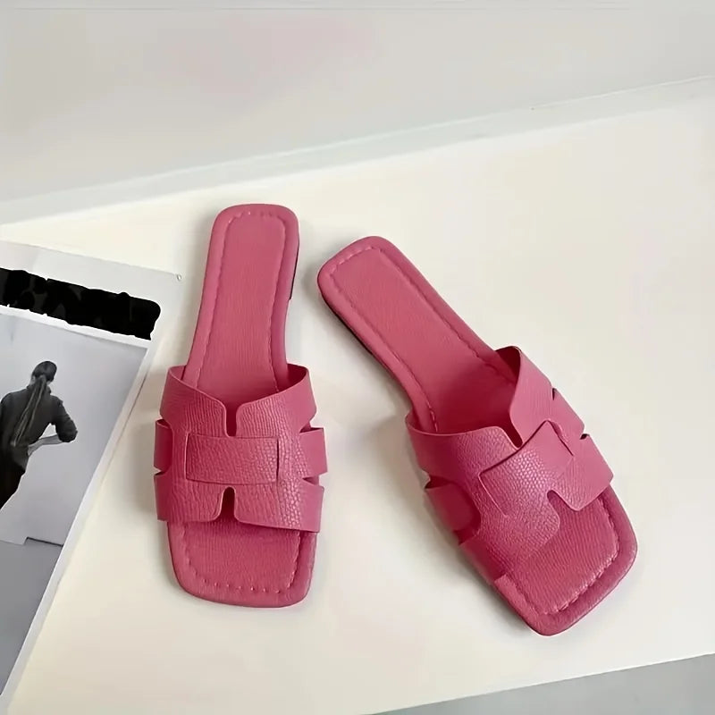 Chic Womens Slide Sandals Casual Flat Open Toe