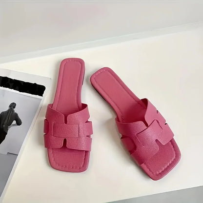 Chic Womens Slide Sandals Casual Flat Open Toe