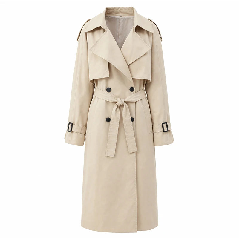 Women's Windproof Trench Coat Loose Fit Overcoat