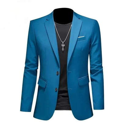 Men's White Formal Suit Jacket with Long Sleeves