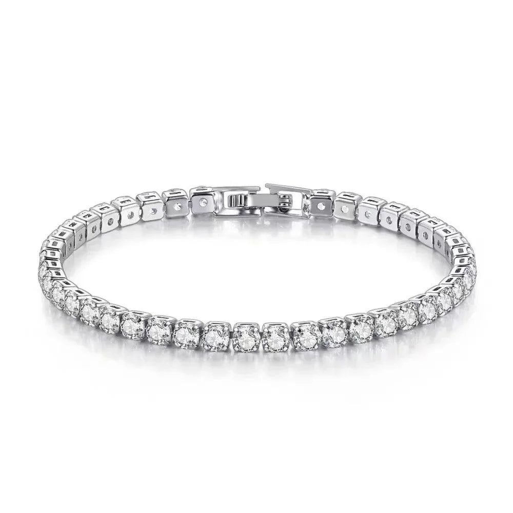 S925 Sterling Silver Zirconia Tennis Ball Bracelet 4mm
