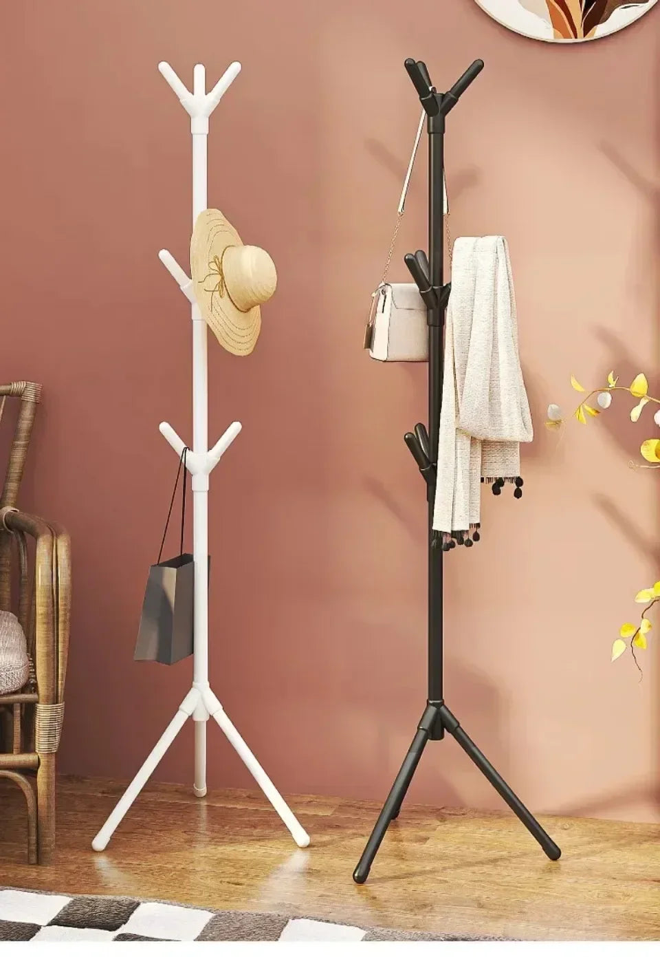 Vertical Clothes And Hats Rack - Plastic Coat Hook