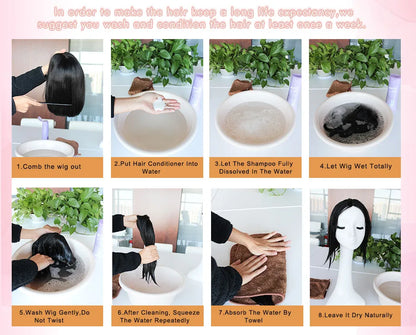 220% Density Glueless Short Curly Human Hair Wig Ginger Brown
