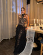 Sexy Lace Patchwork Halter Evening Gown for Women
