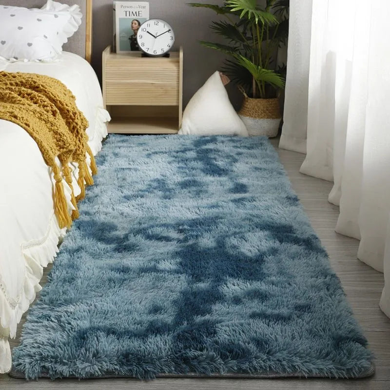 Pink Fluffy Polyester Carpet for Children's Room