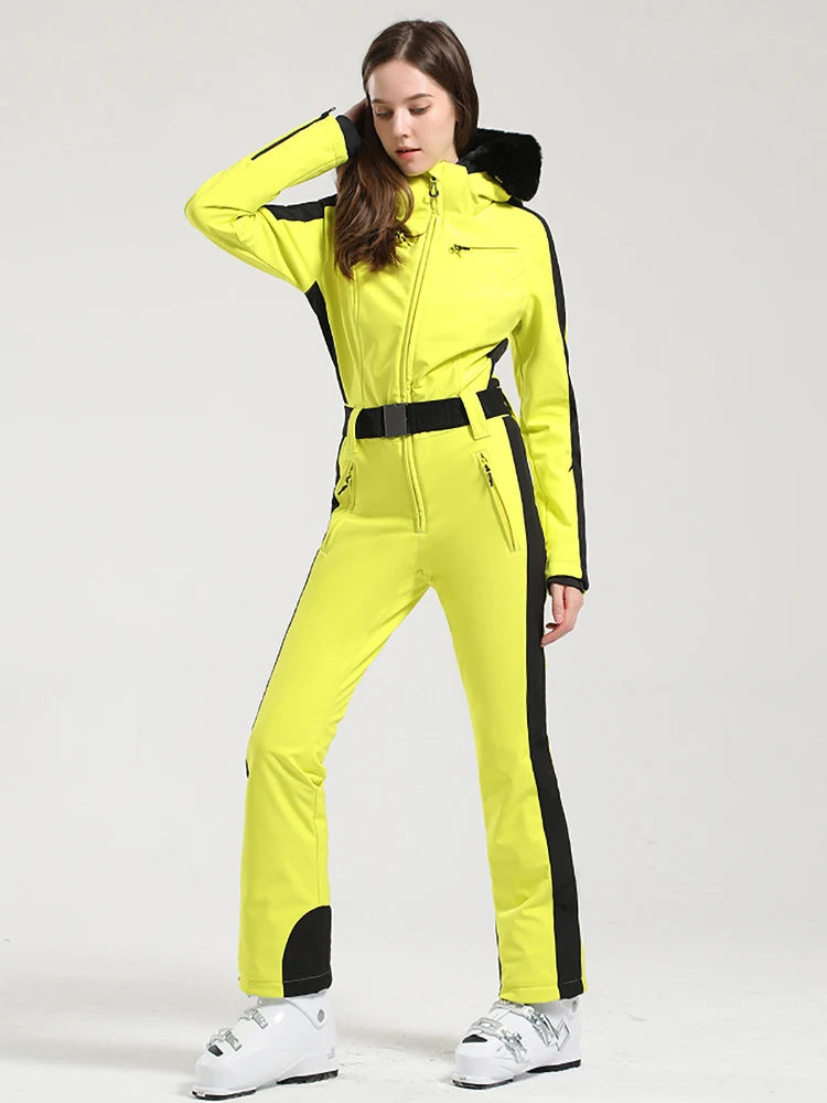 Gsou Women's Winter Snow Jumpsuit Waterproof Ski Suit