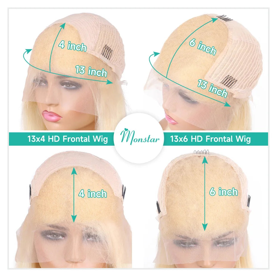 613 Blonde Bob Human Hair Lace Frontal Wig