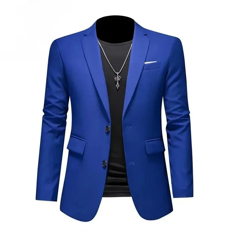 Men's White Formal Suit Jacket with Long Sleeves