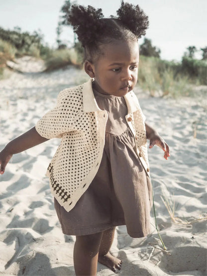 DGUKYM Summer Baby Knitted Sweater Cardigan Set
