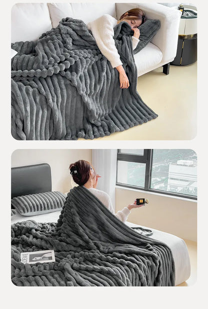 Solid Color Coral Fleece Blanket 100% Polyester