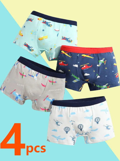 Boys Cotton Boxer Briefs with Dinosaur Print
