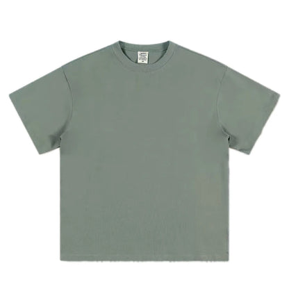 Black White Cotton T-Shirt Heavy-Duty Short Sleeves