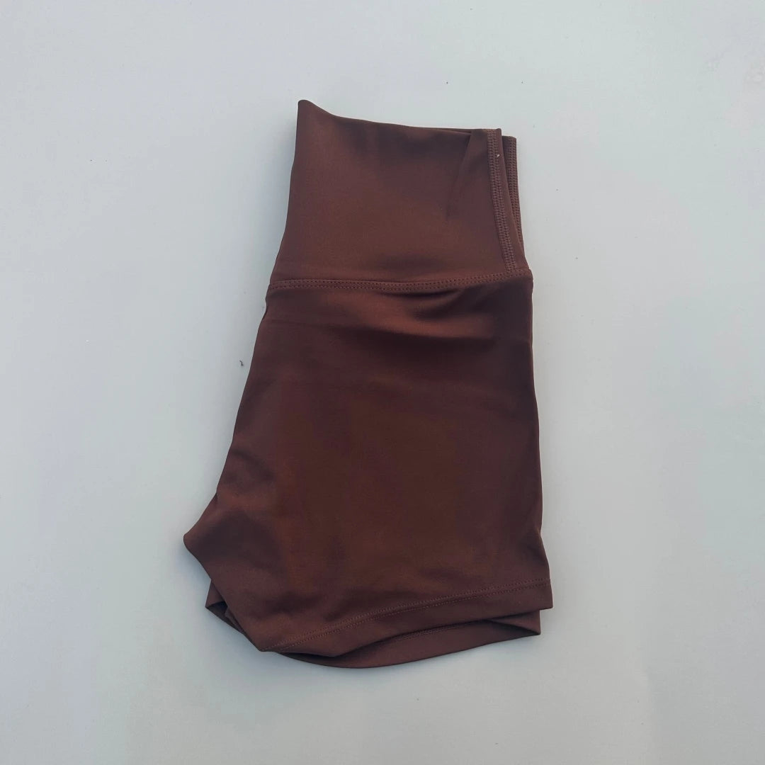 High Waist Yoga Shorts for Women in Solid Color