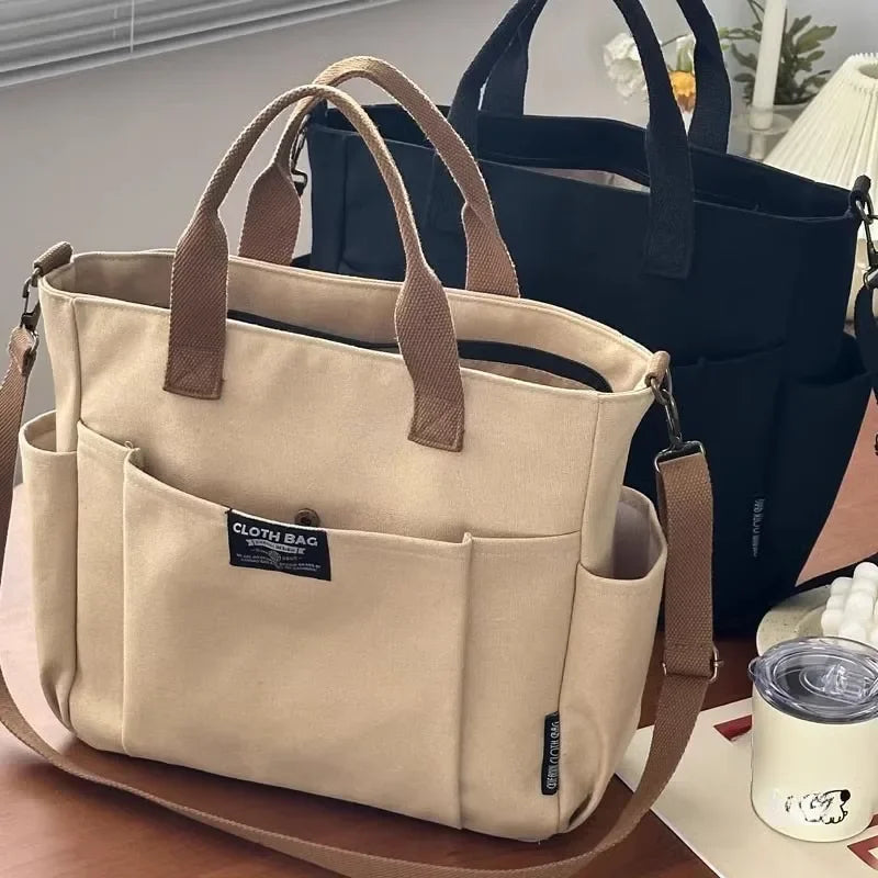 Canvas Large Capacity Commuter Shoulder Handbag