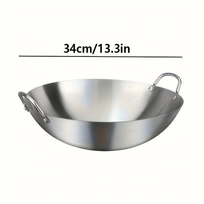 Large Stainless Steel Wok with Dual Handles 30cm